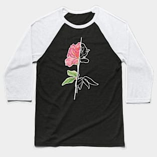 Blue Rose Peach Blue Baseball T-Shirt